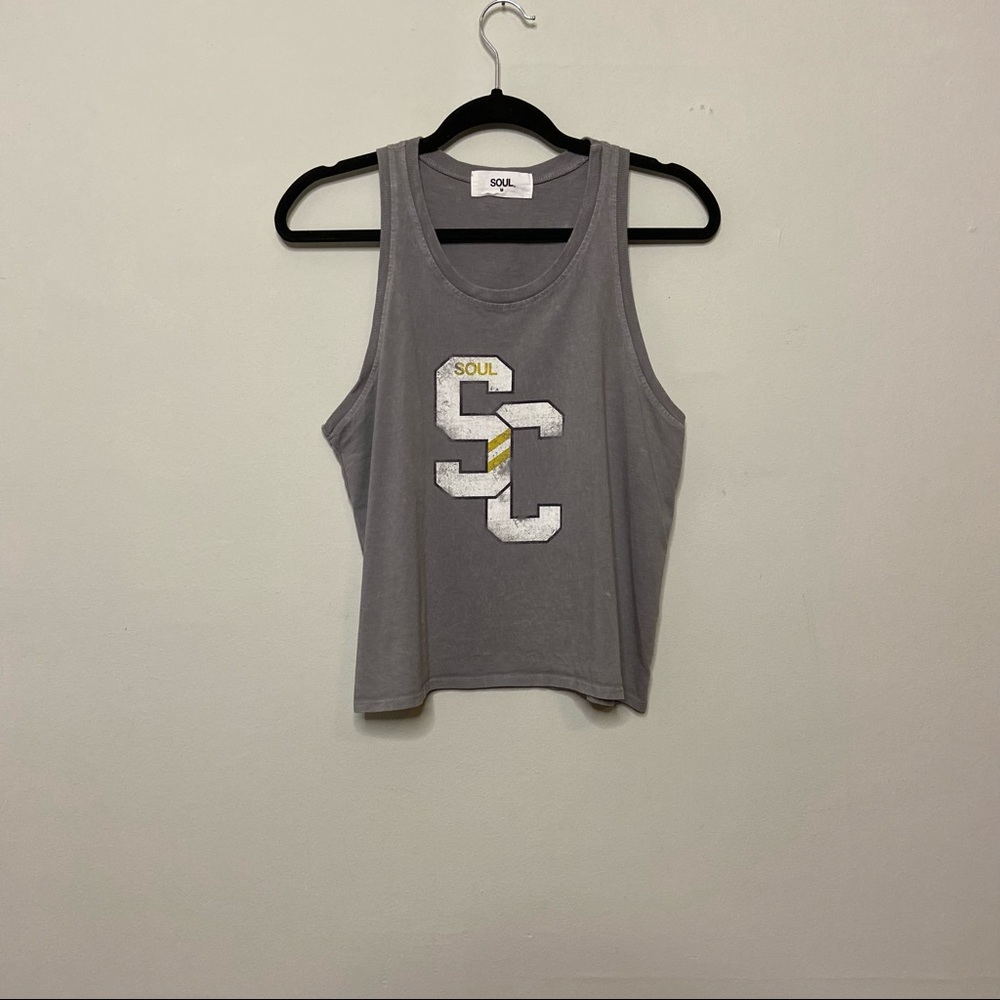 Soul Cycle Class Distressed Stone Washed Activewear Tank Top Muscle Tee Medium